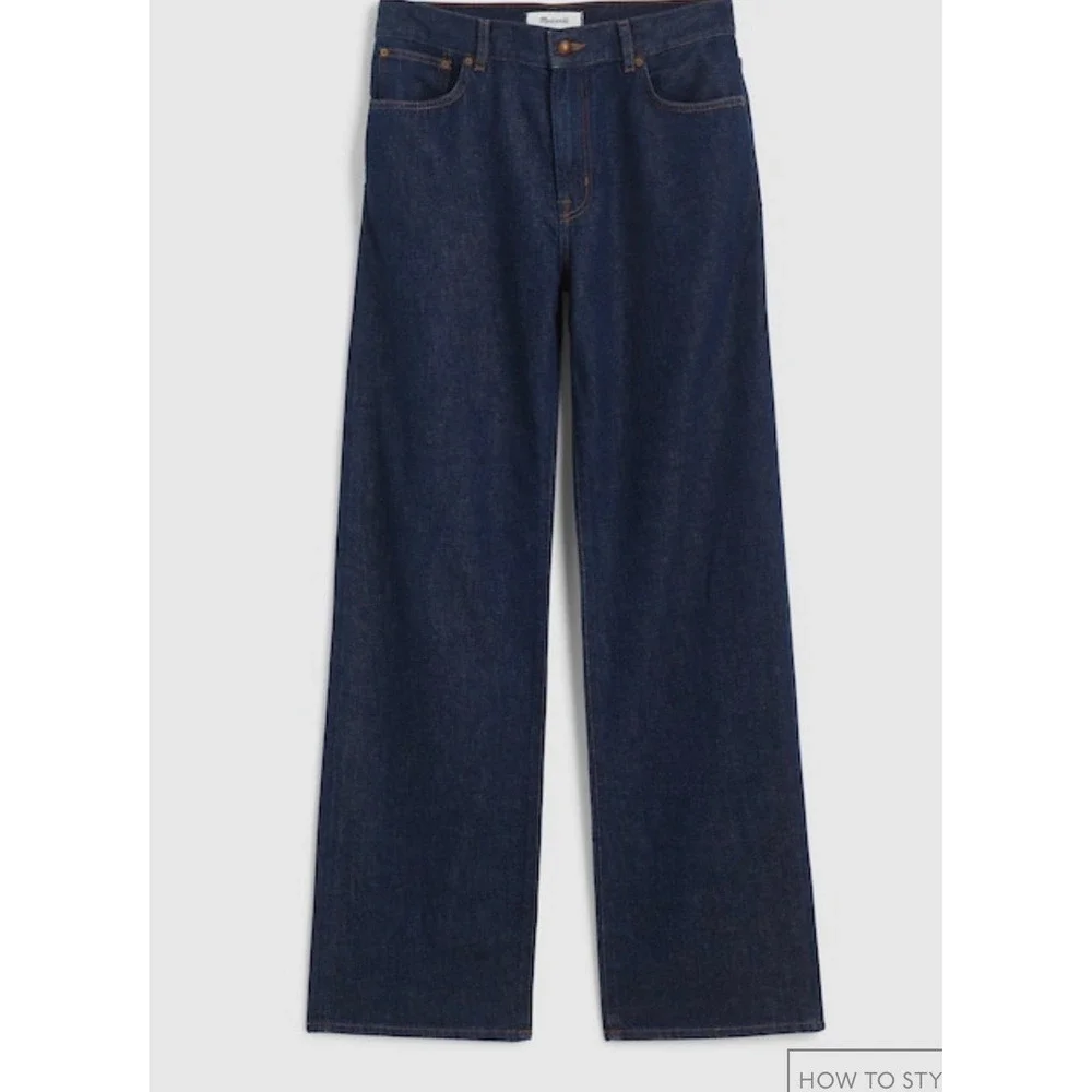 NWT Madewell The Perfect Vintage Wide-Leg Jean 24 Airy Denim Dark Wash Blue